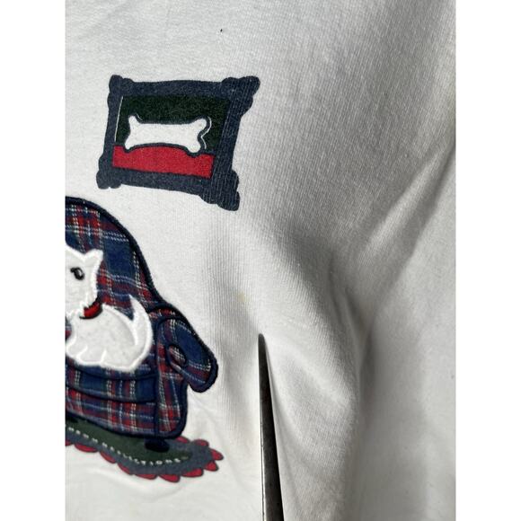 Northern Reflections Sweatshirt Scottie Dog Armchair Appliques Sz L 90s USA - Picture 6 of 9